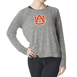 Auburn Tigers NCAA Kadi Raglan Long Sleeve Heather Grey Large