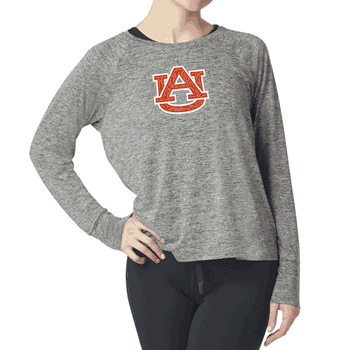 Auburn Tigers NCAA Kadi Raglan Long Sleeve Heather Grey XS