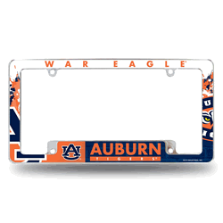 Auburn Tigers Primary 12" x 6" Chrome All Over Automotive License Plate Frame