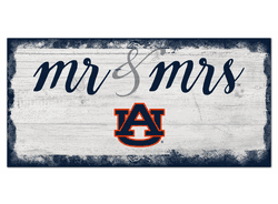 Auburn Tigers Script Mr & Mrs 6x12 Sign