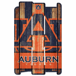 Auburn Tigers Sign 11x17 Wood Fence Style