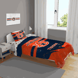 Auburn Tigers Slanted Stripe 4 PC Twin Bed in a Bag