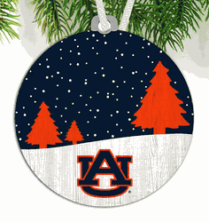 Auburn Tigers Snow Scene Ornament