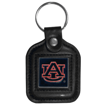 Auburn Tigers Square Leatherette Key Chain