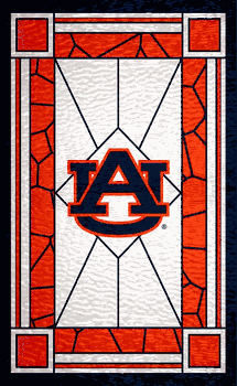 Auburn Tigers Stained Glass 11x19 Wood Sign