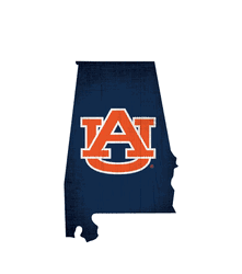 Auburn Tigers Team Color Logo State Sign