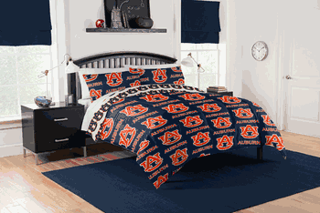 NCAA Auburn Tigers Rotary Queen Bed In A Bag Set