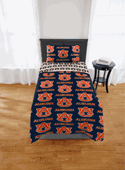 NCAA Auburn Tigers Twin Rotary Bed In A Bag Set