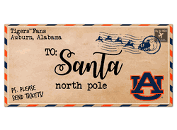 Auburn Tigers To Santa 6x12 Sign