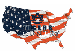 Auburn Tigers USA Shape Flag Cutout