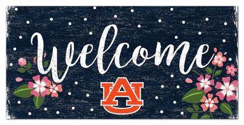 Auburn Tigers Welcome Floral 6x12 Sign