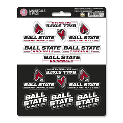 Ball State Cardinals 12 Count Mini Decal Sticker Pack
