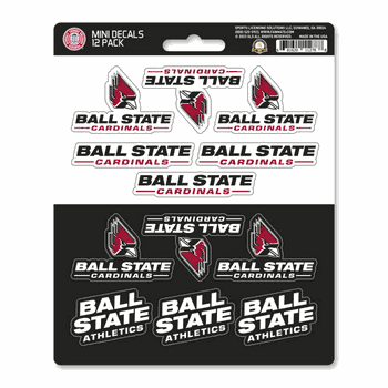 Ball State Cardinals 12 Count Mini Decal Sticker Pack