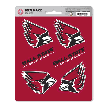 Ball State Cardinals 6 Count Mini Decal Sticker Pack