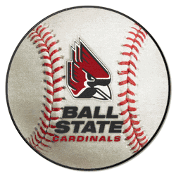 Ball State Cardinals Baseball Rug - 27in. Diameter