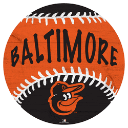 Baltimore Orioles 12" Baseball Cutout Sign with City Name