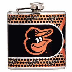 Baltimore Orioles 6oz Stainless Steel Flask with Metallic Graphics