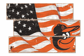 Baltimore Orioles American Flag 3 Plank