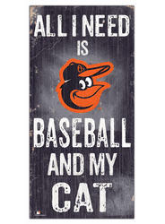 Baltimore Orioles Baseball and My Cat 6x12 Sign