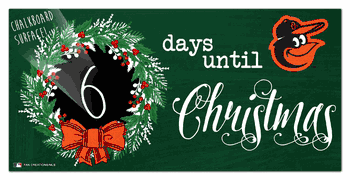 Baltimore Orioles Chalk Christmas Countdown 6x12 Sign