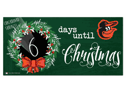Baltimore Orioles Chalk Christmas Countdown 6x12 Sign