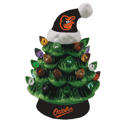 Baltimore Orioles Christmas Tree 4 Inch LED Tabletop