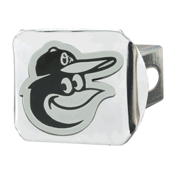 Baltimore Orioles Chrome Metal Hitch Cover with Chrome Metal 3D Emblem