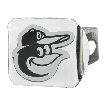 Baltimore Orioles Chrome Metal Hitch Cover with Chrome Metal 3D Emblem