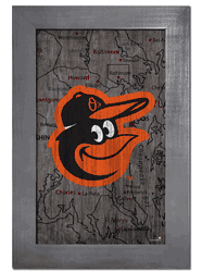 Baltimore Orioles City Map 11x19 Sign