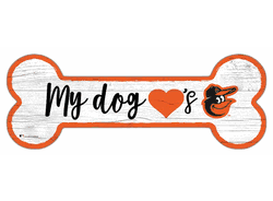Baltimore Orioles Dog Bone 6x12 Sign