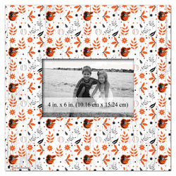 Baltimore Orioles Floral Pattern 10x10 Frame