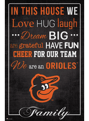 Baltimore Orioles In This House 17x26