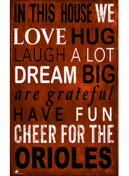 Baltimore Orioles In This House Sign