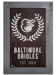 Baltimore Orioles Laurel Wreath 11x19 Sign