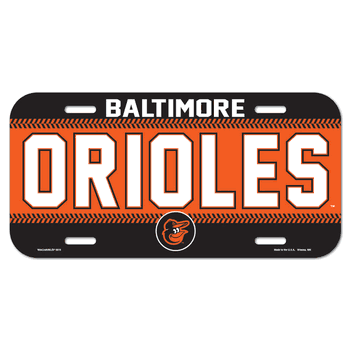 Baltimore Orioles License Plate Plastic