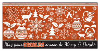 Baltimore Orioles Merry and Bright 6x12 Sign
