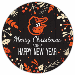 Baltimore Orioles Merry Christmas & New Year 12in Circle