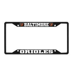 Baltimore Orioles Metal License Plate Frame Black Finish