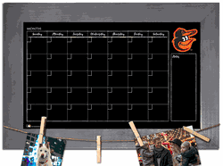 Baltimore Orioles Monthly Chalkboard with frame & clothespins 11x19 Sign