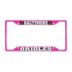 Baltimore Orioles Pink Metal License Plate Frame - 6.25"x12.25"