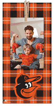 Baltimore Orioles Plaid Clothespin 6x12 Sign