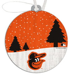 Baltimore Orioles Snow Scene Ornament
