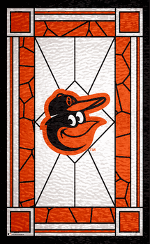 Baltimore Orioles Stained Glass 11x19 Wood Sign
