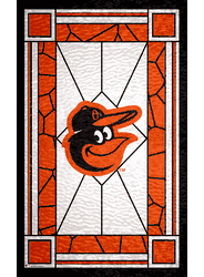 Baltimore Orioles Stained Glass 11x19 Wood Sign