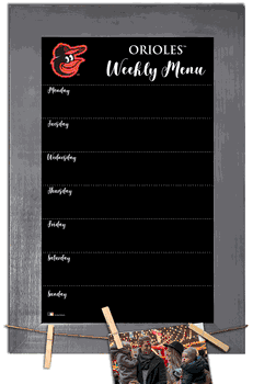 Baltimore Orioles Weekly Chalkboard with frame & clothespins 11x19 Sign