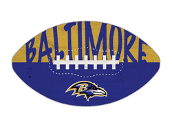 Baltimore Ravens 12" Football Cutout Sign with City Name