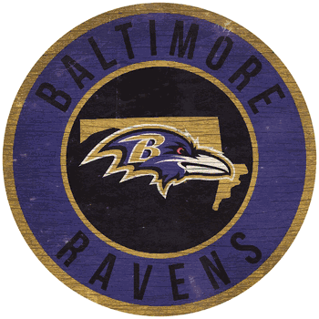 Baltimore Ravens 12 in. Circle w/ State Sign