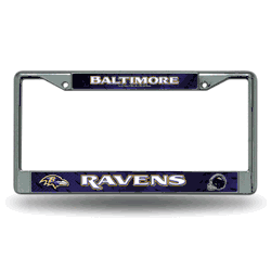 Baltimore Ravens  12" x 6" Chrome Frame With Decal Inserts
