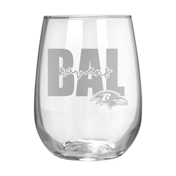 Baltimore Ravens 17oz Stemmless Wine Glass