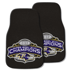 Baltimore Ravens 2013 Super Bowl XLVII Champions Front Carpet Car Mat Set - 2 Pieces